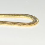 Pulseira Feminina Rabo de Rato Achatada (Fita) Folheada a Ouro 18k - 18cm - Imagem 3