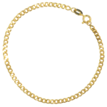 Pulseira Masculina Grumet Fina Folheada a Ouro 18k - 20cm