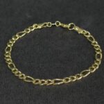 Pulseira Elos Estilo Figaro 3x1 Folheada a Ouro - 20cm - Imagem 3
