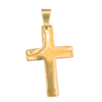 Pingente Cruz Lisa Polida Folheado a Ouro - 3,5cm