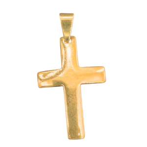 Pingente Cruz Lisa Polida Folheado a Ouro - 3,5cm