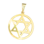 Pingente Estrela de Davi Circular Vazado - Folheado a Ouro 18k