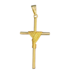 Pingente Cruz com Amarração Central Folheado a Ouro - 5cm