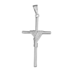 Pingente Cruz com Amarração Central Folheado a Prata - 5cm