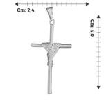 Pingente Cruz com Amarração Central Folheado a Prata - 5cm - Imagem 2