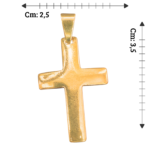 Pingente Cruz Lisa Polida Folheado a Ouro - 3,5cm - Imagem 2
