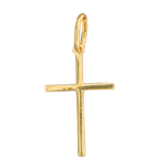 Pingente Cruz Palito Minimalista Folheado a Ouro - 3cm