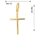 Pingente Cruz Palito Minimalista Folheado a Ouro - 3cm - Imagem 2