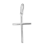 Pingente Cruz Palito Minimalista Folheado a Prata - 3cm