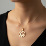 Pingente Estrela de Davi Circular Vazado - Folheado a Ouro 18k - Imagem 3