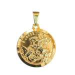 Pingente Medalha São Jorge com Borda Lapidada - Folheado a Ouro 18k