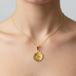 Pingente Medalha São Jorge com Borda Lapidada - Folheado a Ouro 18k - Imagem 3