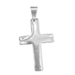 Pingente Cruz Lisa Polida Folheada a Prata - 3,5cm