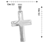 Pingente Cruz Lisa Polida Folheada a Prata - 3,5cm - Imagem 2