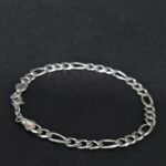 Pulseira Masculina Elo Figaro 3x1 Folheada a Prata - 22cm - Imagem 2