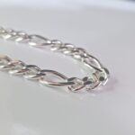 Pulseira Masculina Elo Grumet Diamantada Folheada a Prata - 22cm - Imagem 3