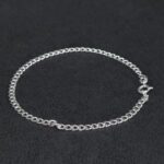 Pulseira Masculina Elo Grumet Diamantada Folheada a Prata - 22cm - Imagem 3