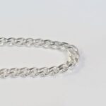 Pulseira Masculina Elo Grumet Diamantada Folheada a Prata - 22cm - Imagem 2