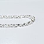 Pulseira Masculina Elo Grumet Fina Folheada a Prata - 20cm - Imagem 3