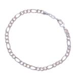 Pulseira Masculina Figaro 22cm Folheada a Prata