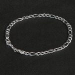 Pulseira Masculina Figaro 22cm Folheada a Prata - Imagem 3