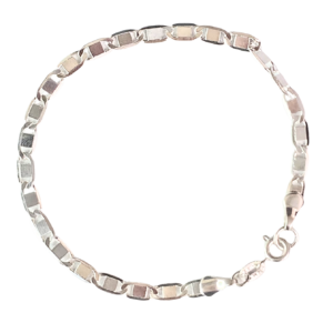Pulseira Masculina Piastrine Prata - 22cm