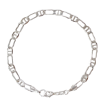 Pulseira Masculina Elo Marinha (Mariner) Folheada a Prata.