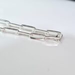 Pulseira Masculina Elo Cartier Retangular Folheada a Prata - 20cm - Imagem 3