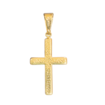 Pingente Cruz com Detalhe Texturizado Folheado a Ouro - 3cm