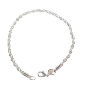 Pulseira Masculina Elo Cordão Baiano Folheada a Prata - 22cm