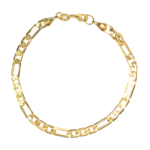 Pulseira Masculina Figaro Folheada a Ouro 18k - 20cm